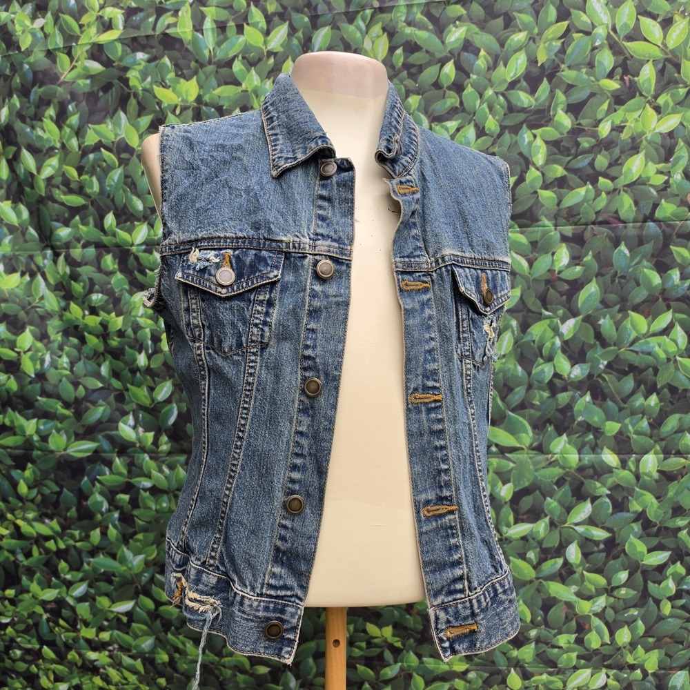 Motley Crue Without You Denim Vest Sleeveless Jean Jacket Biker Rock Band Patch